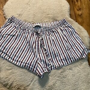Princess Polly Stellie Multi Stripe Shorts 10 Women Elastic Waist Organic Cotton